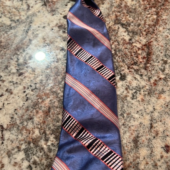 Robert Graham Men’s Silk Repp Stripe Tie Multi Colored Floral - Picture 10 of 10
